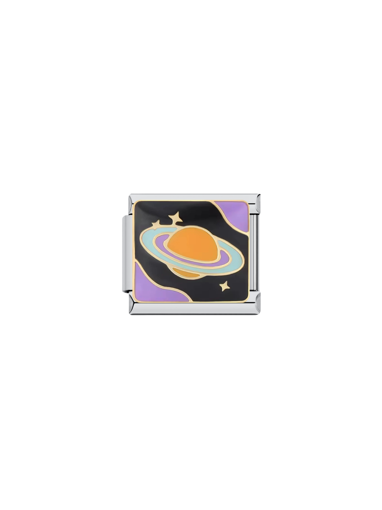 Charm Saturno Morado y Naranja