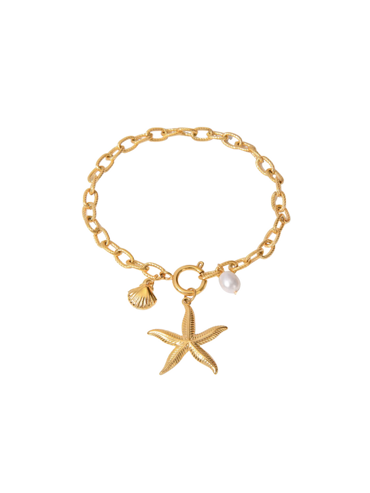 Pulsera Con Estrella De Mar Y Broche Timon