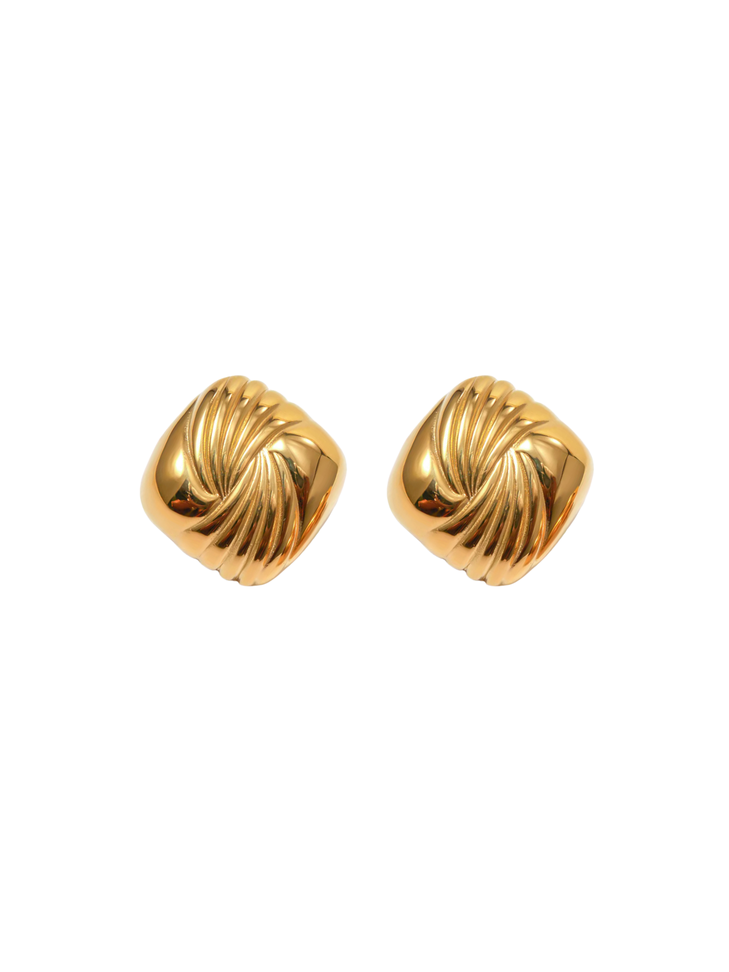 Par Arete Cuadrado Chunky Con Espiral