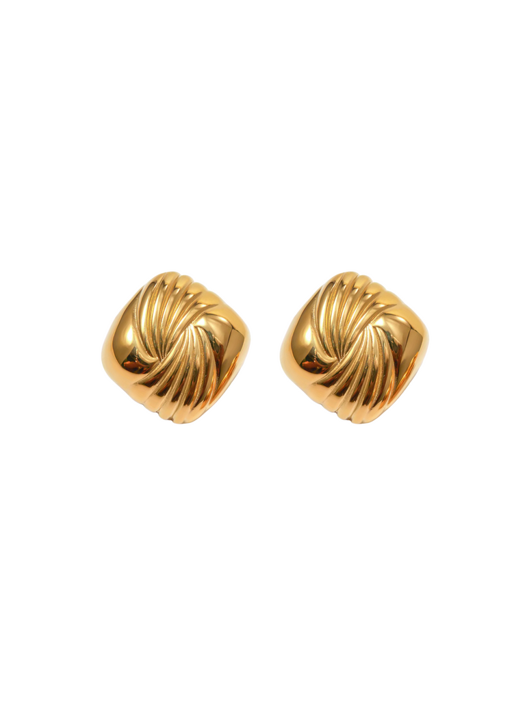 Par Arete Rombo Chunky Con Espiral