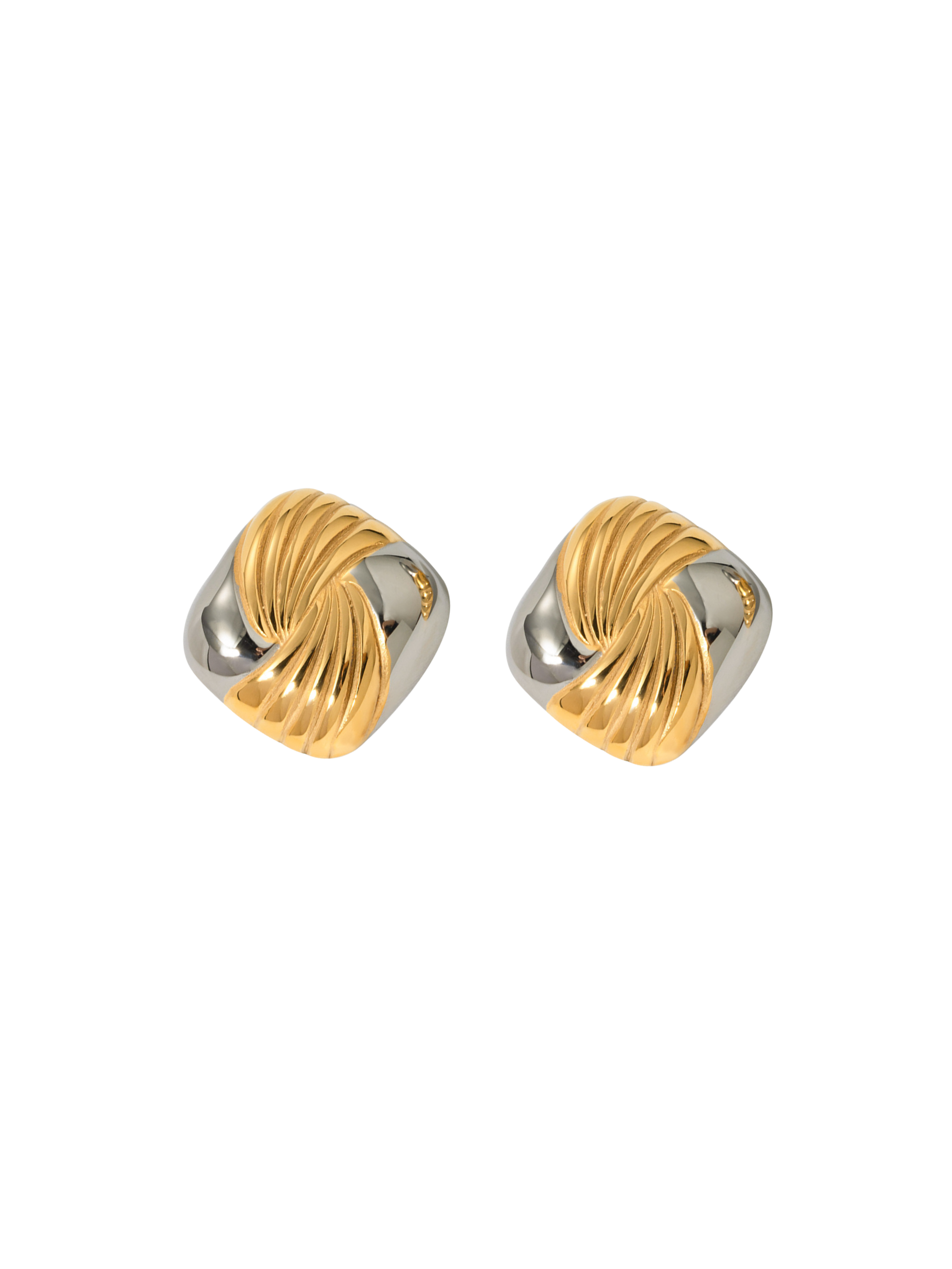 Par Arete Cuadrado Chunky Con Espiral