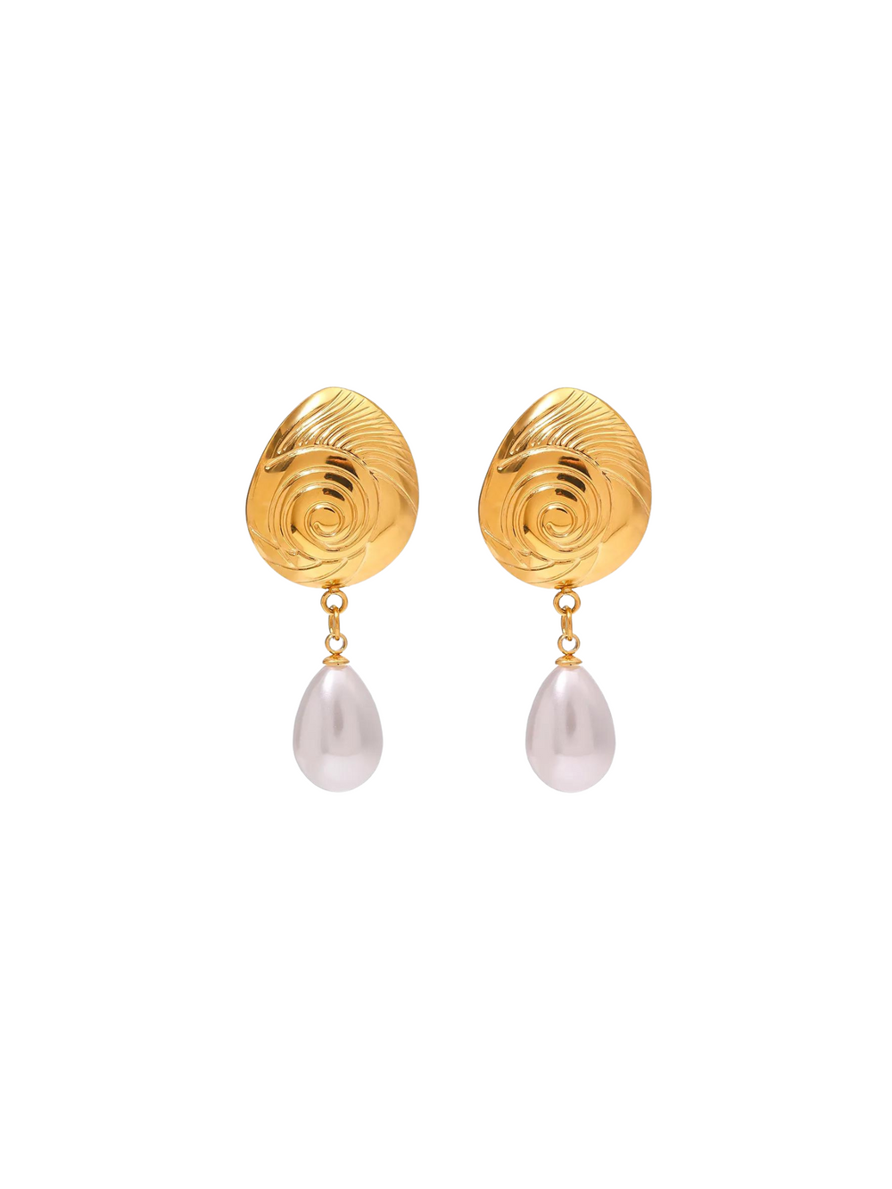 Par Arete Caracol Con Perla