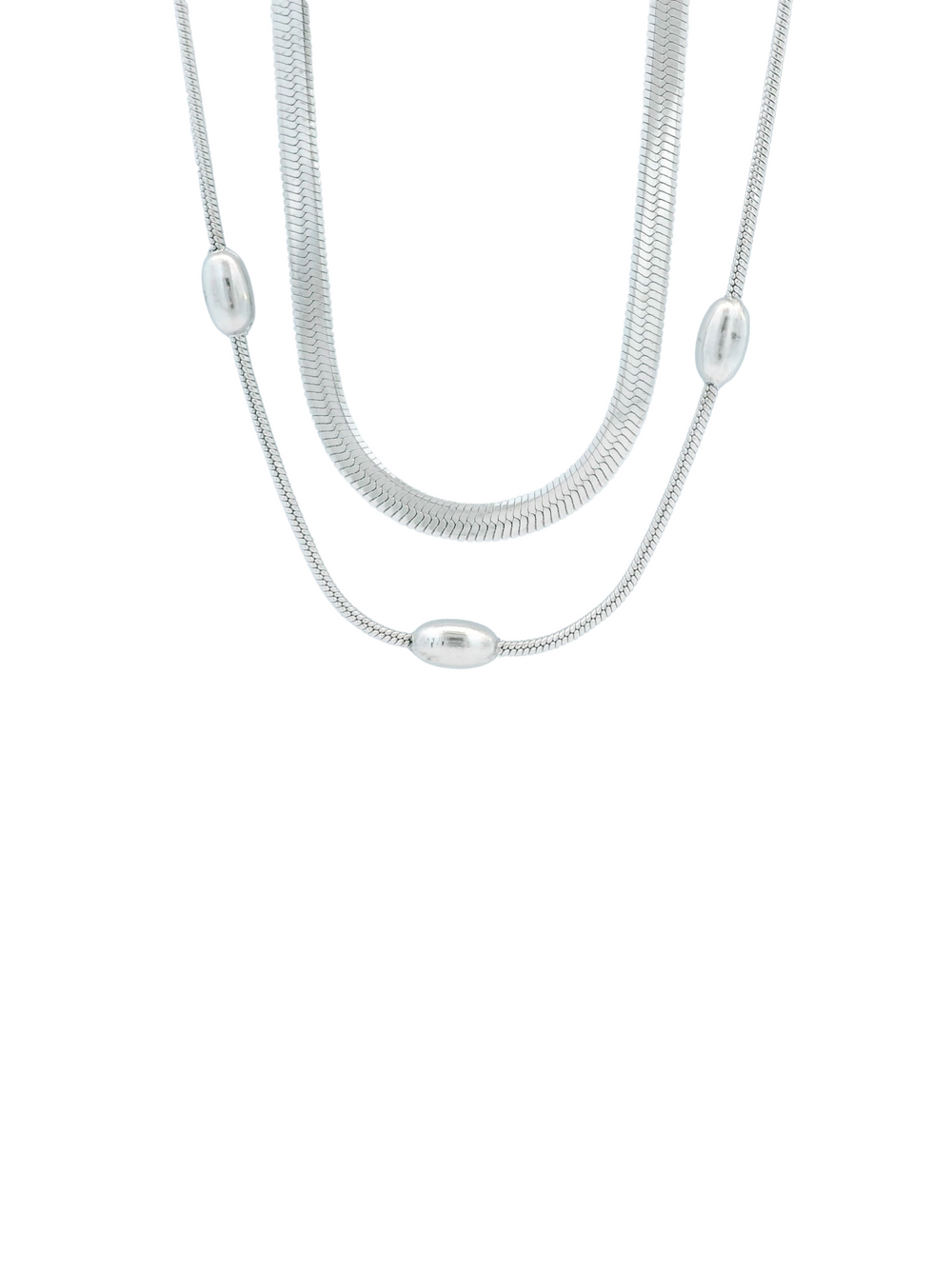 Collar Doble Planchado Con Gotas