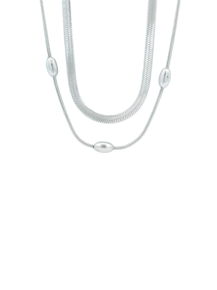 Collar Doble Planchado Con Gotas