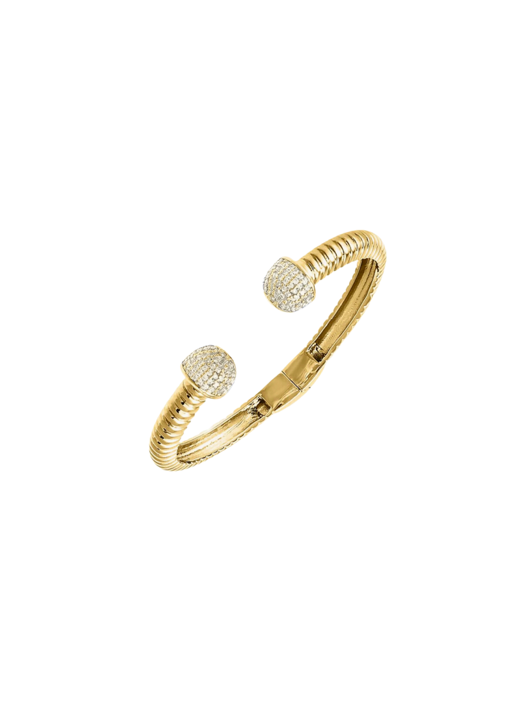 Brazalete Abierto Con Borde Zirconias
