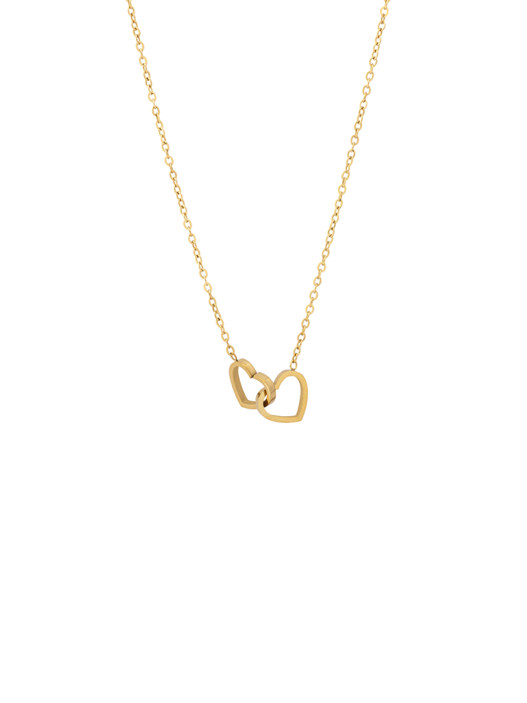 Collar Doble Corazon Enlazado