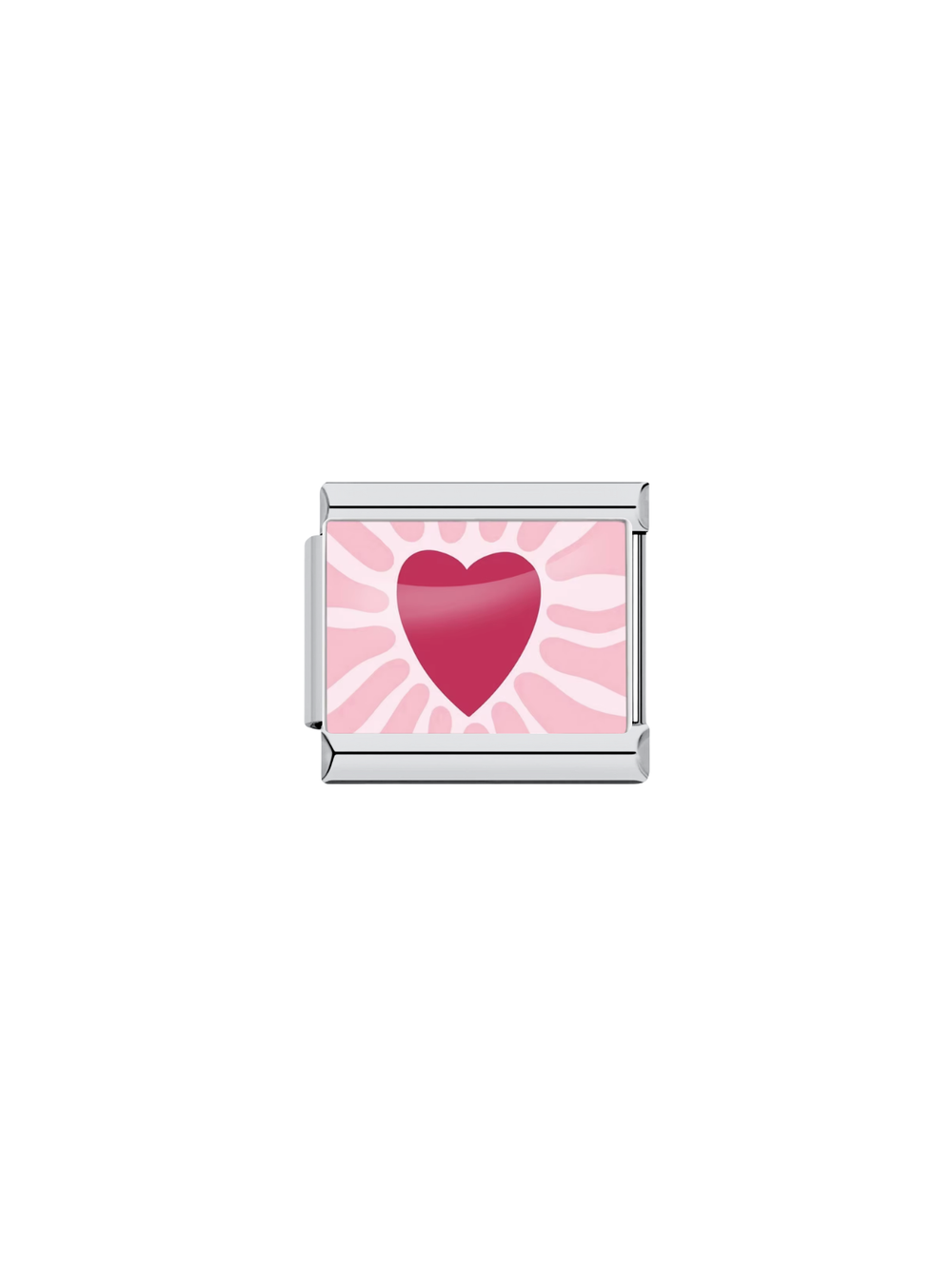 Charm Corazon Rosa Con Destello