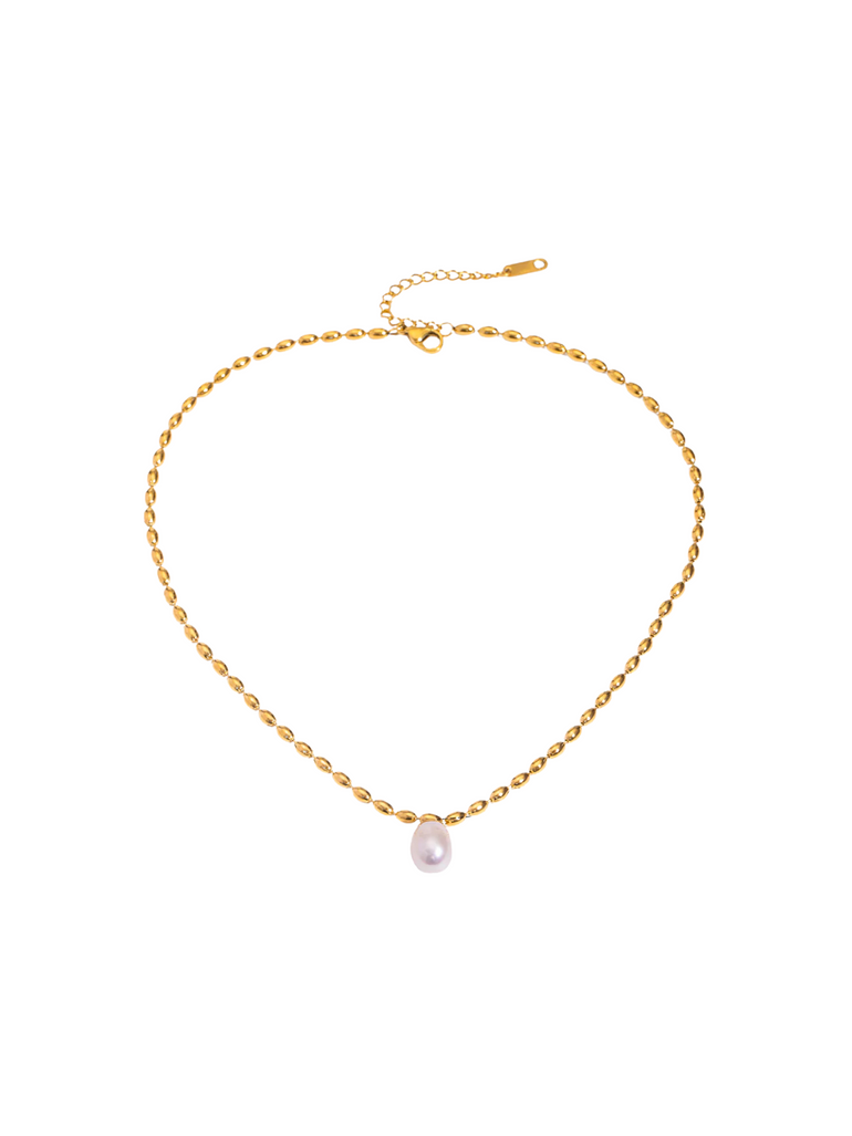 Collar Bolitas Con Perla