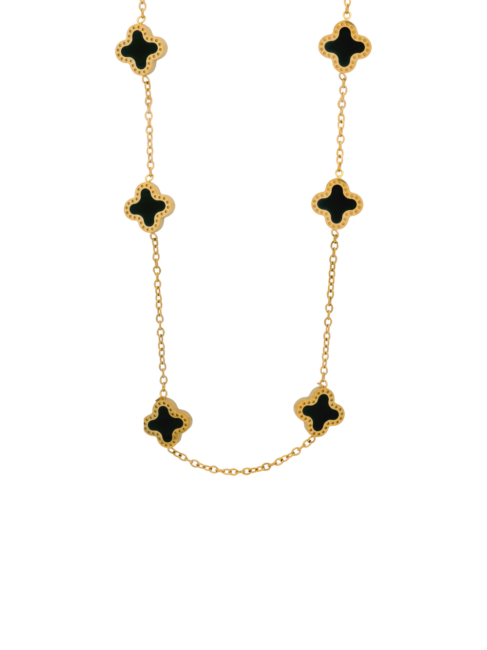 Collar Con Trebol Negro