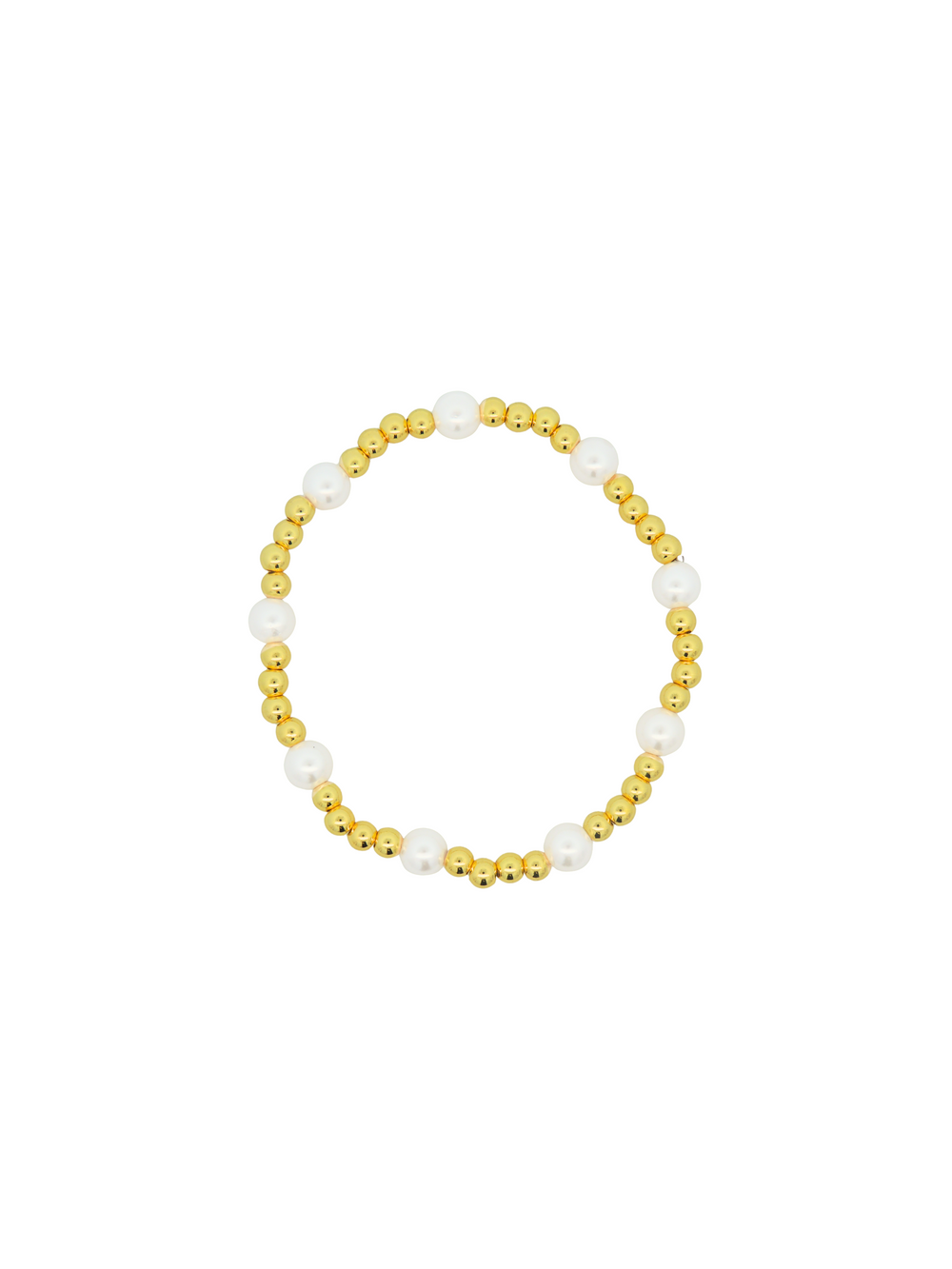 Pulsera Bolitas Doradas Con Perlitas