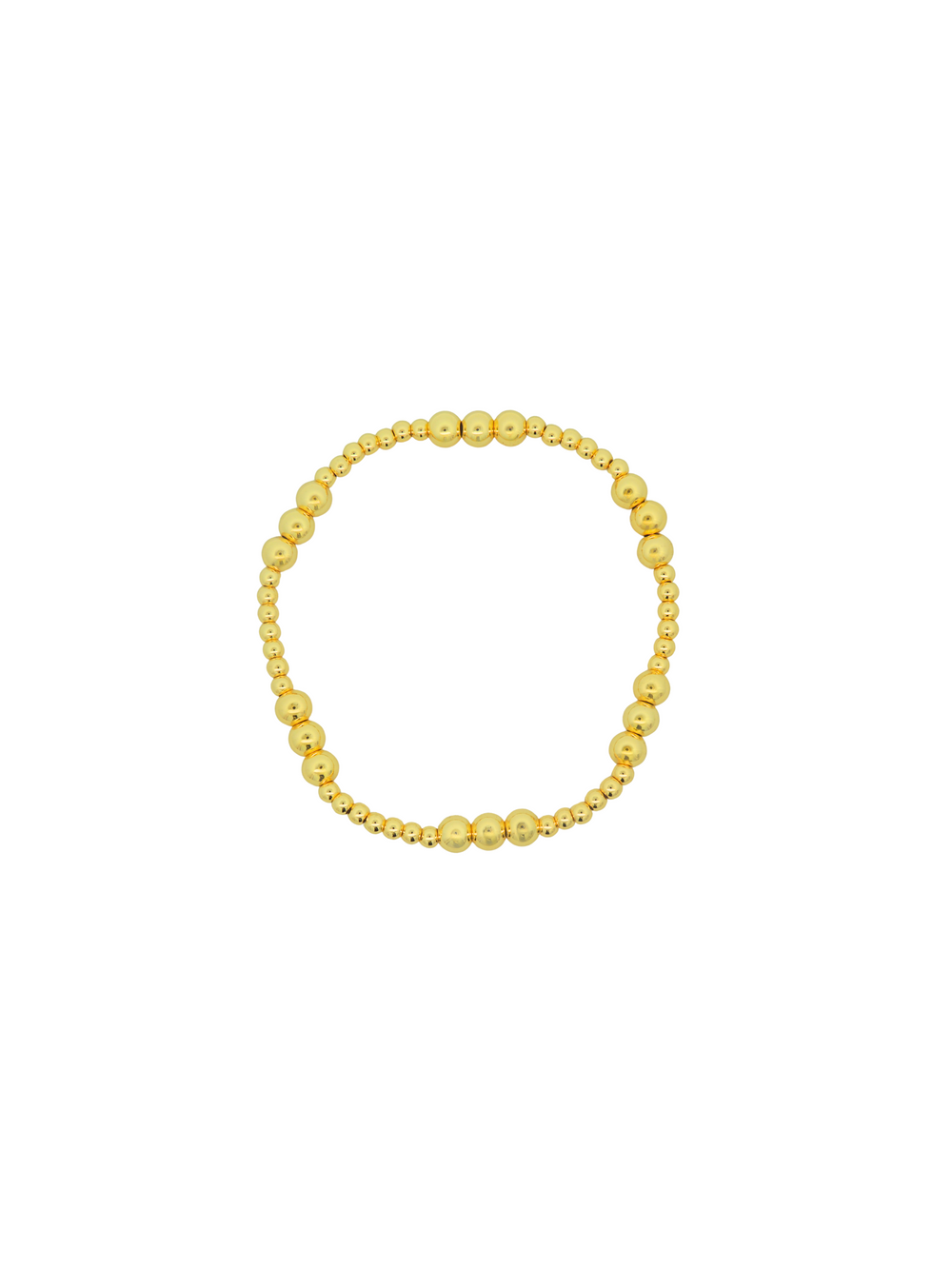 Pulsera Bolitas Doradas Triples Intercaladas