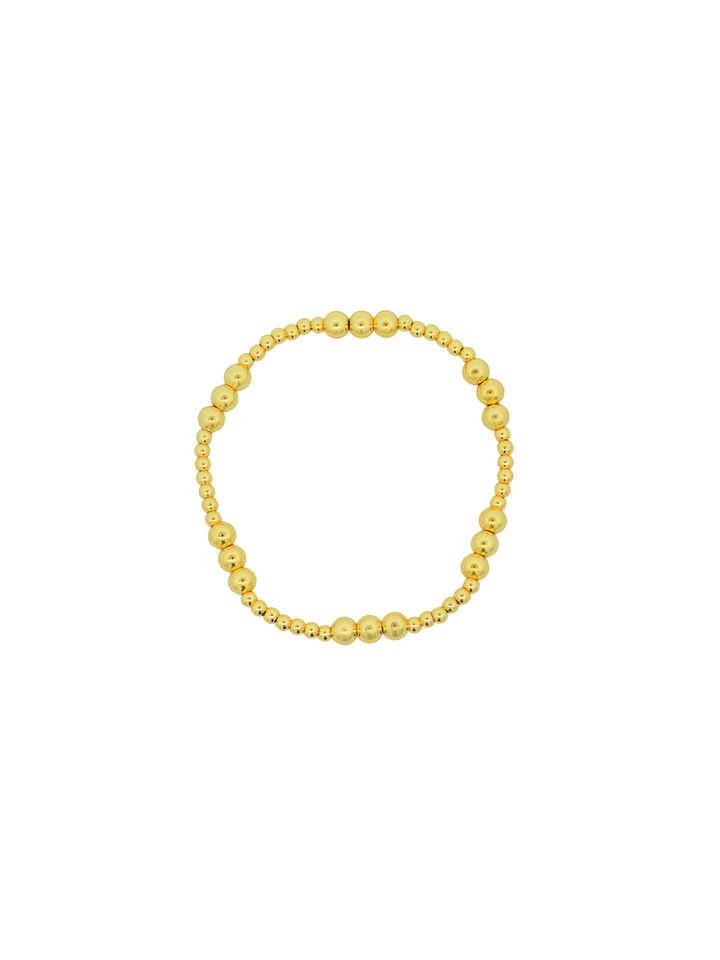 Pulsera Bolitas Doradas Triples Intercaladas