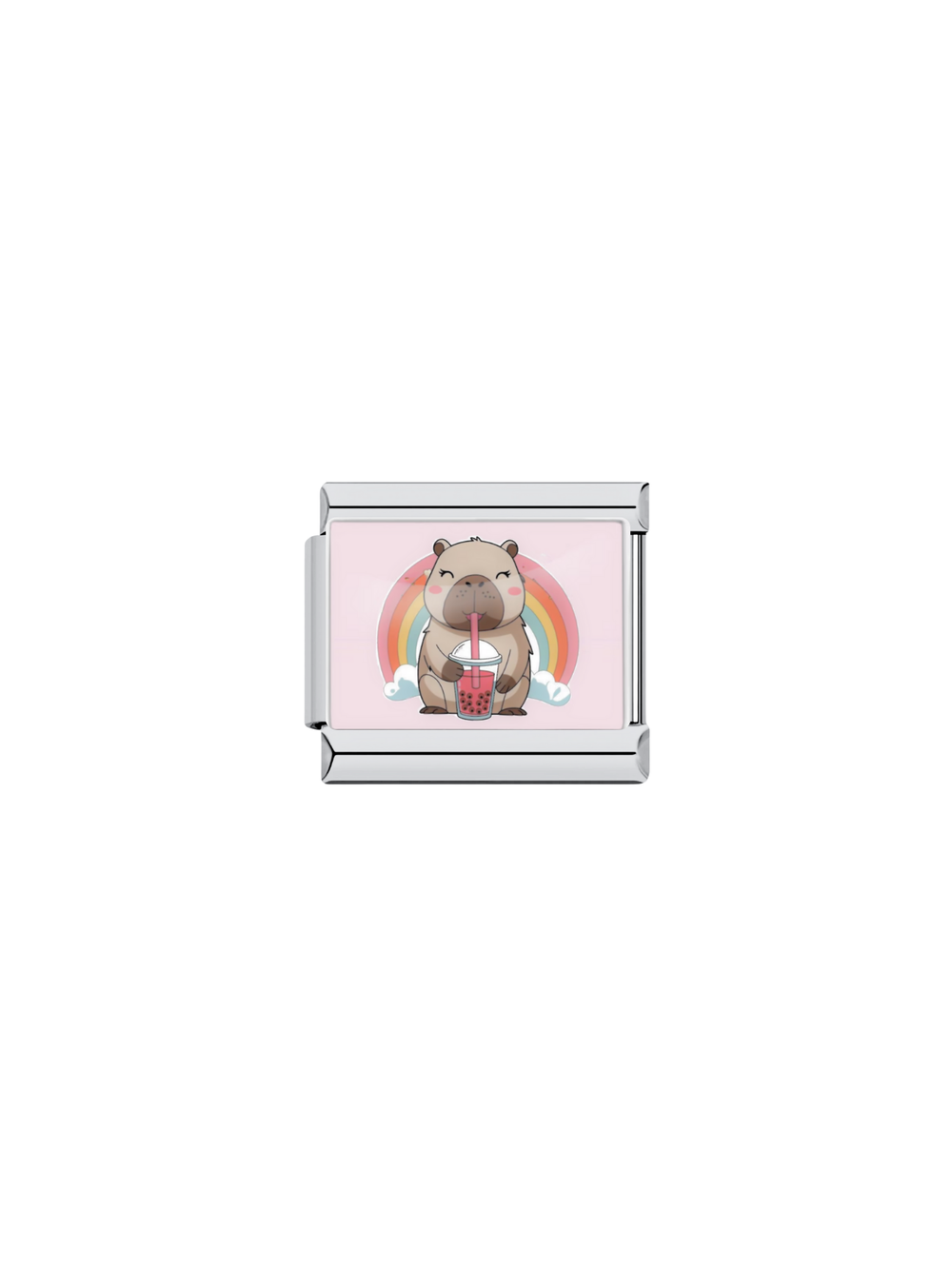 Charm Capibara Rainbow Con Bebida