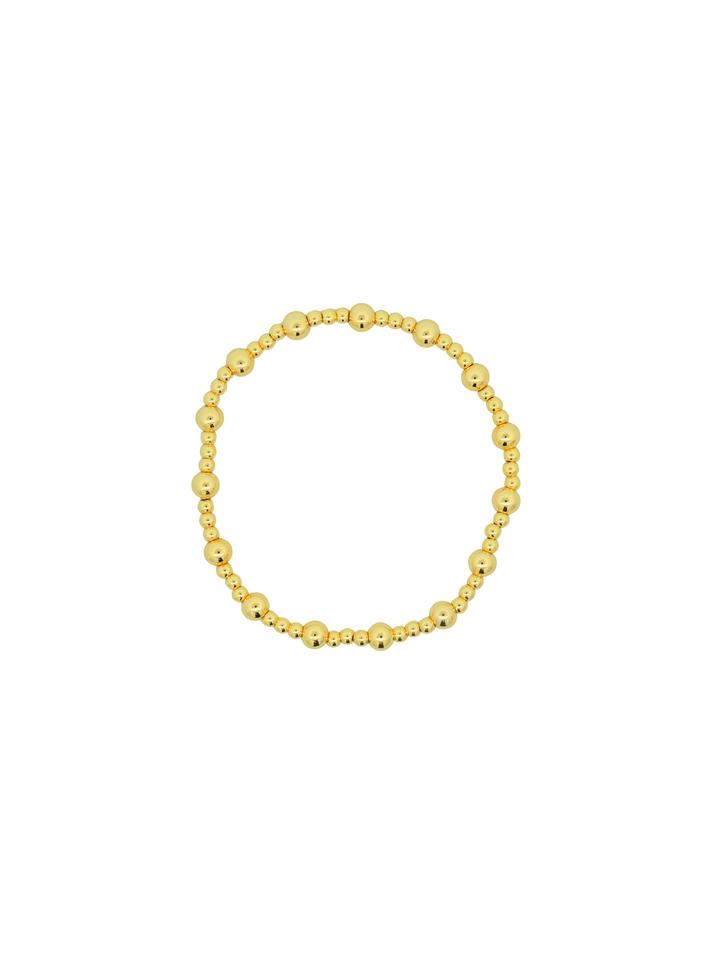 Pulsera Mini Bolitas Doradas Triples