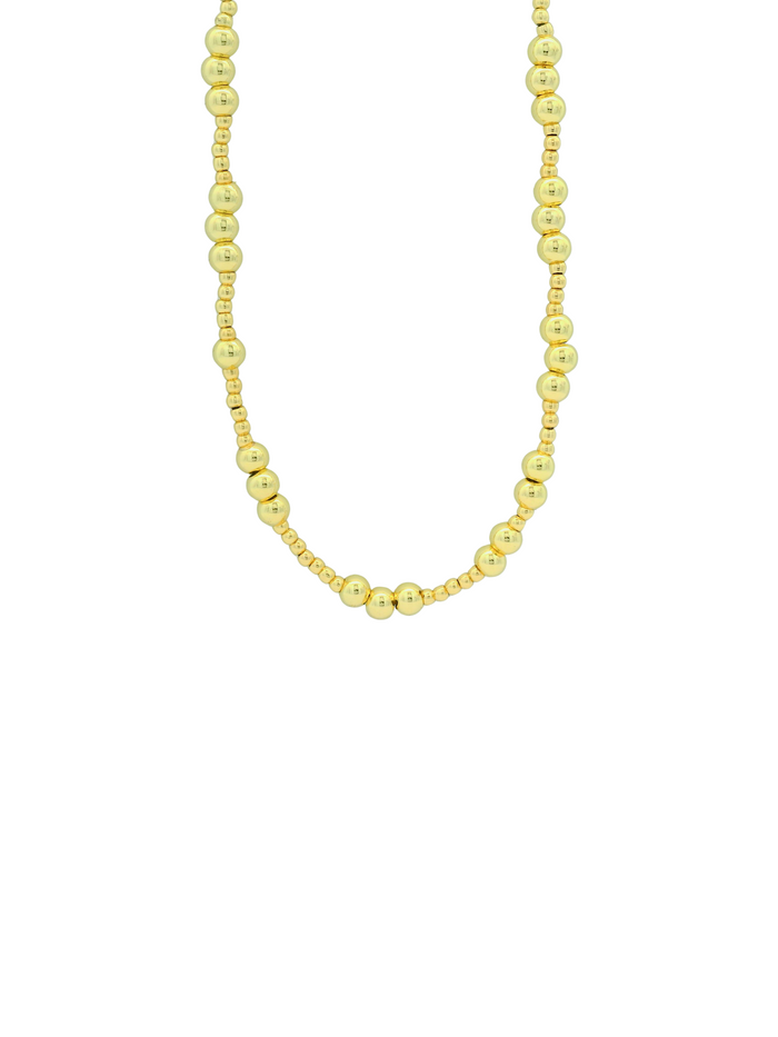 Collar Con Triple Bolitas Intercaladas