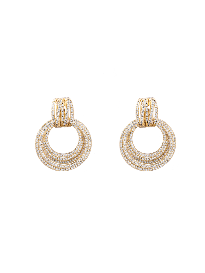 Par Arete Circulos Enlazados Con Zirconias