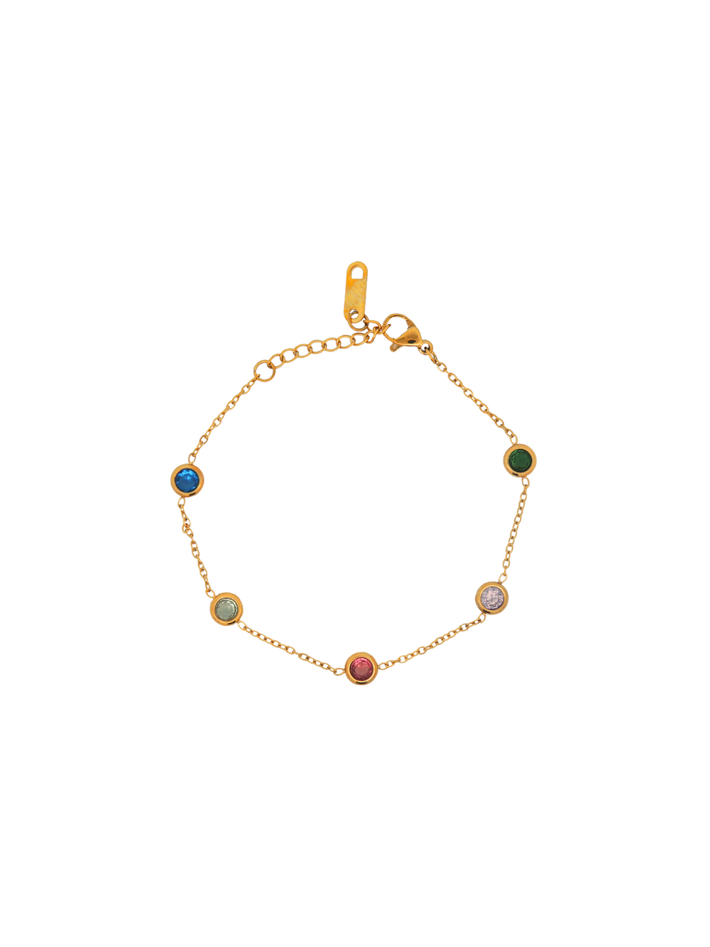 Pulsera Con Zirconias Redondas De Colores