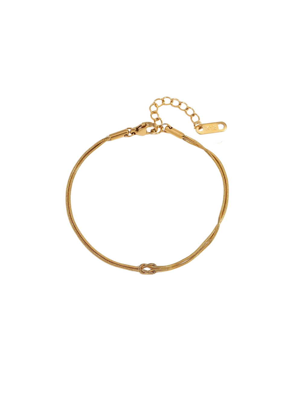 Pulsera Doble Delgada Con Mini Nudo