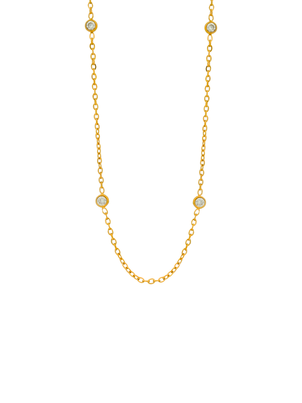 Collar Con Zirconias Redondas