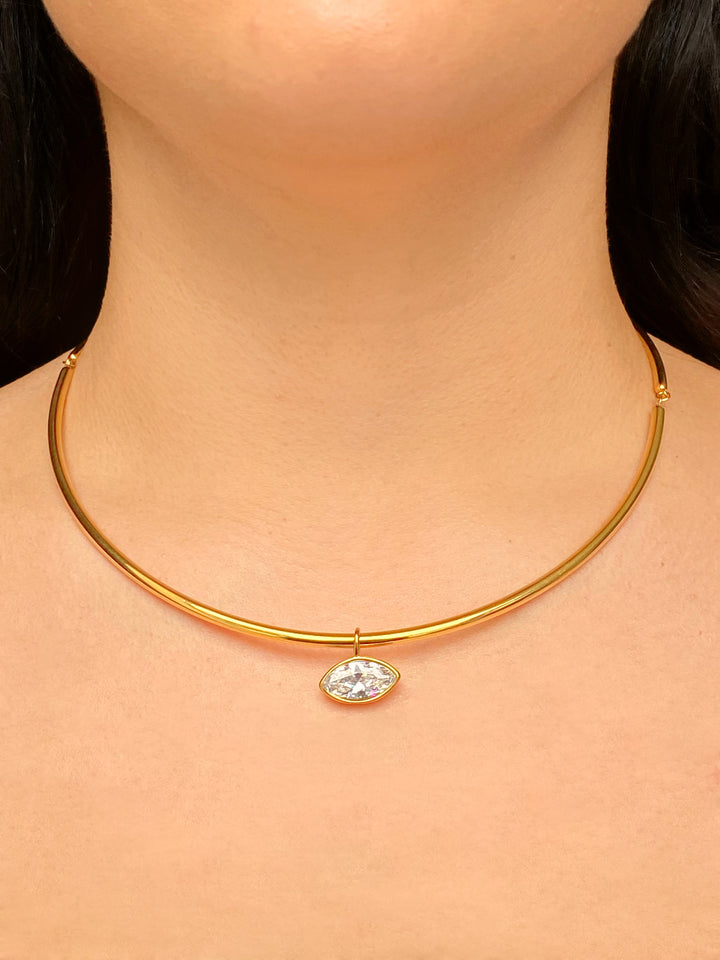 Choker Rigido Dije Zirconia Marquesa