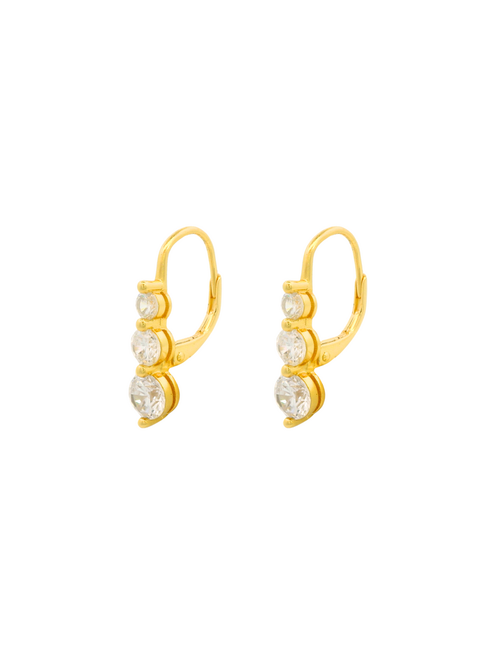 Par Arracada Triple Zirconia