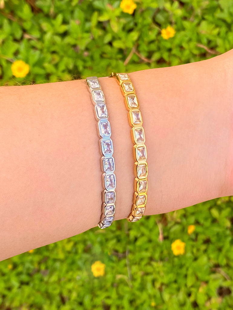 Brazalete Zirconias Rectangulares