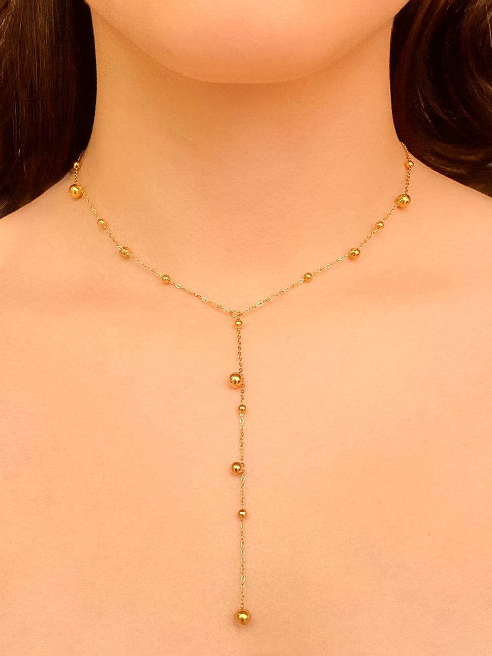 Collar Corbatin Con Bolitas