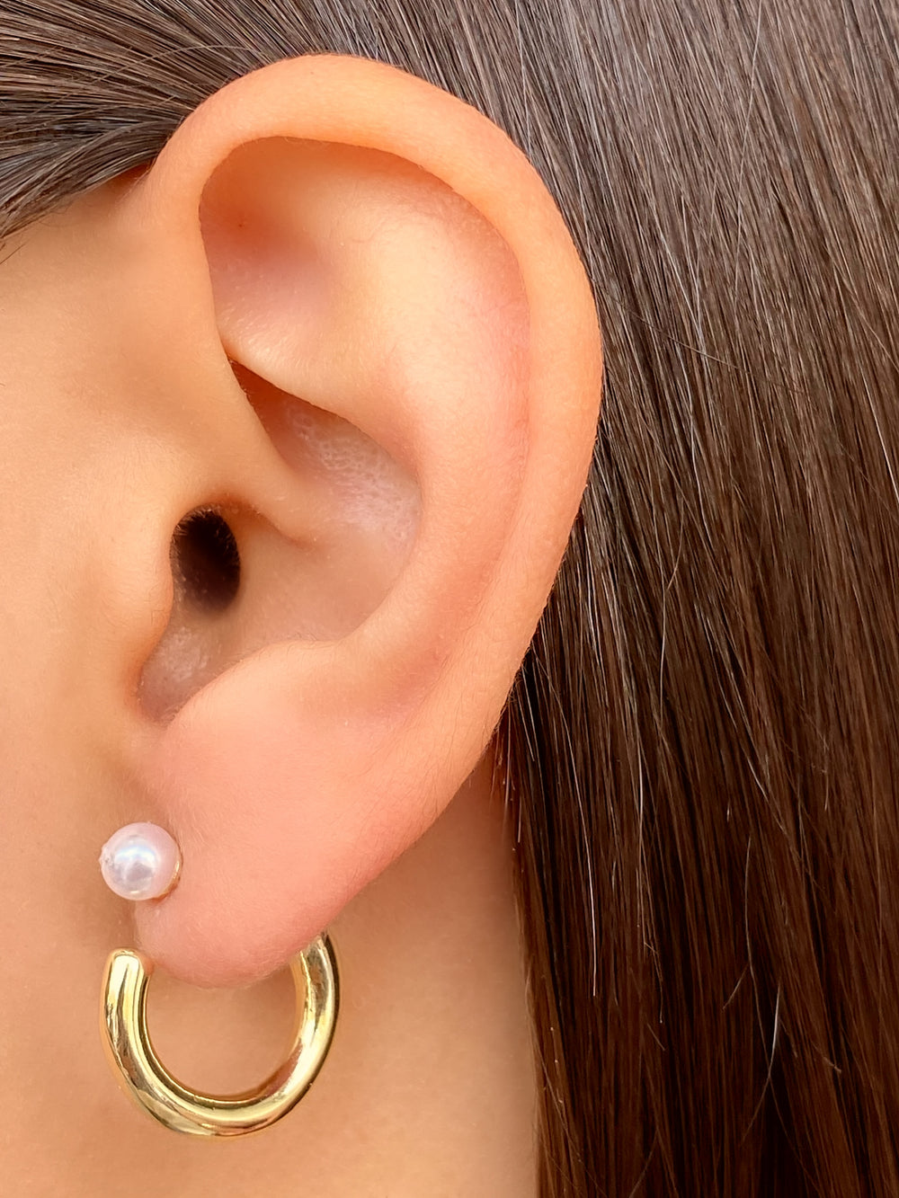 Par Arete Perla Con Aro