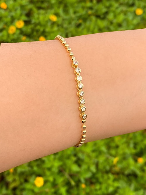 Pulsera Con Bolitas y Zirconias