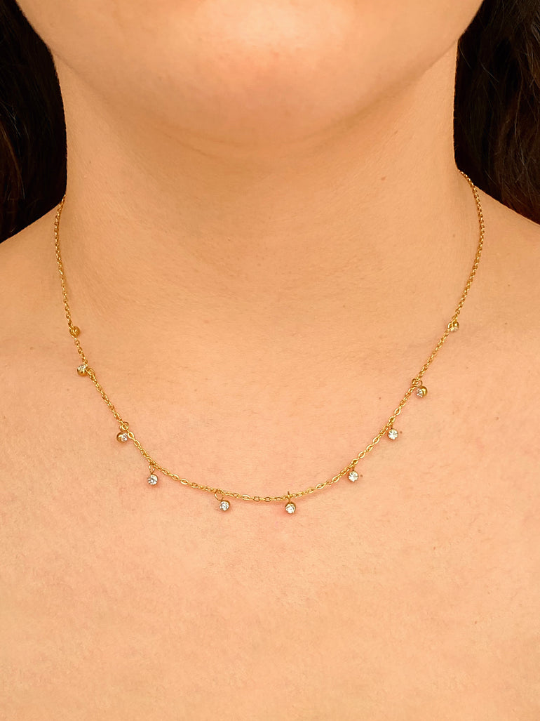 Collar Con Zirconias Colgantes