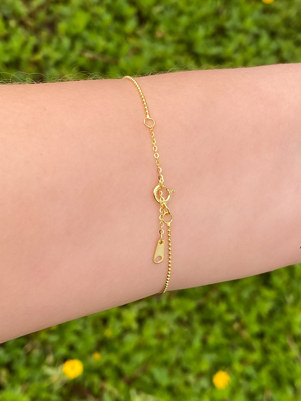 Pulsera Doradas Mini Bolitas