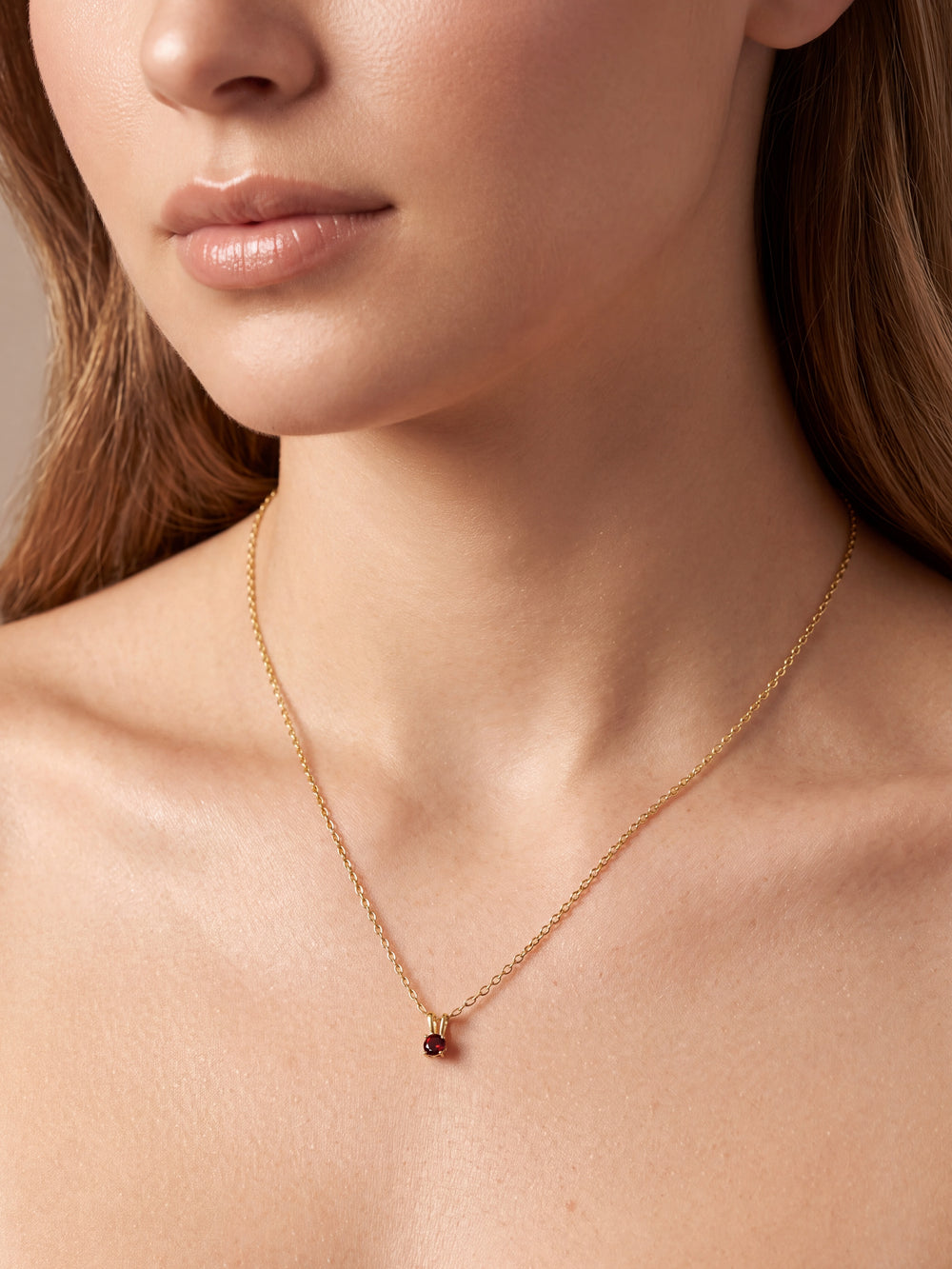 Collar Dorado Dije Zirconia Birthstone