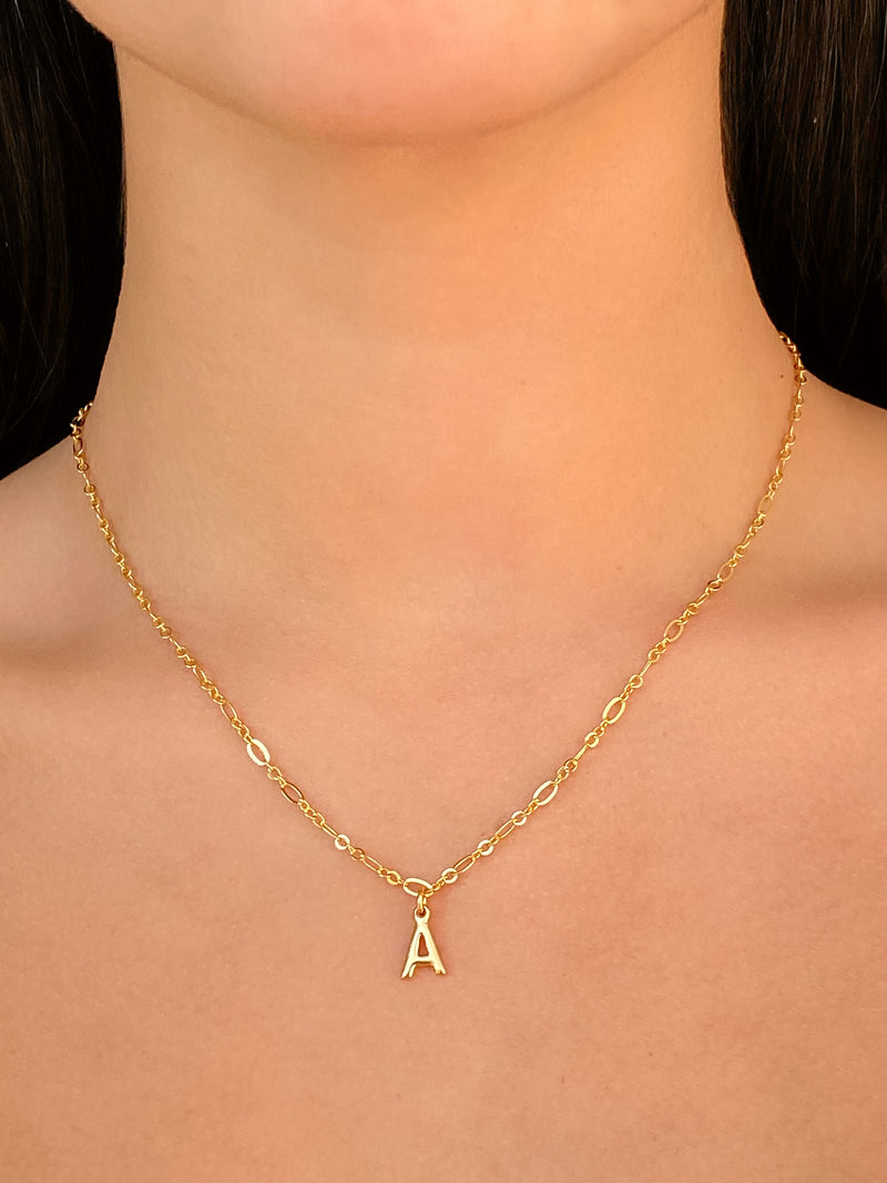 Collar Cadena Dorada Circulos Con Inicial