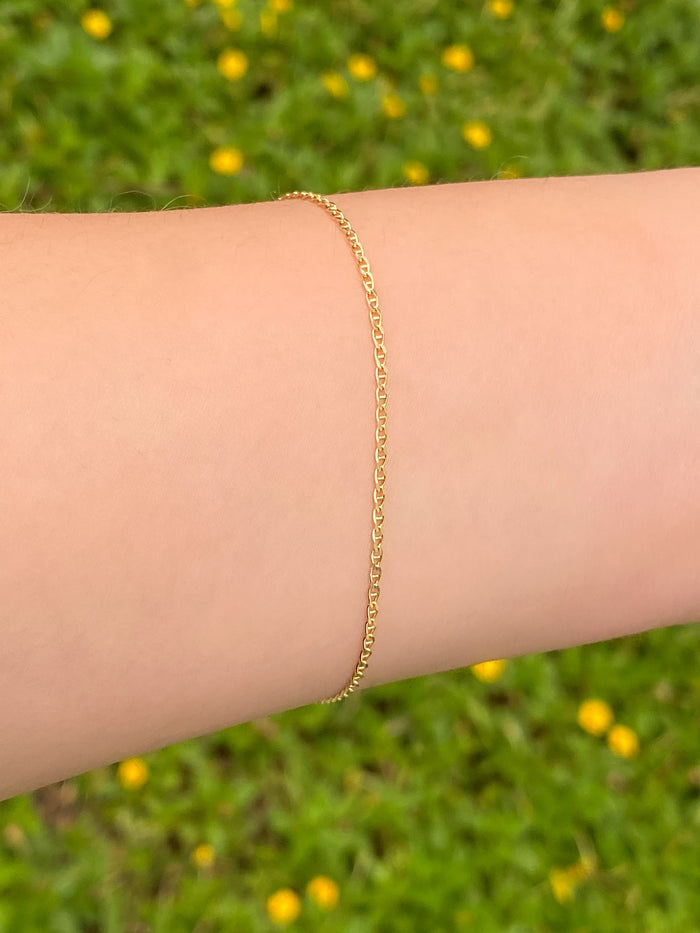 Pulsera Mini Eslabon Oro 14k