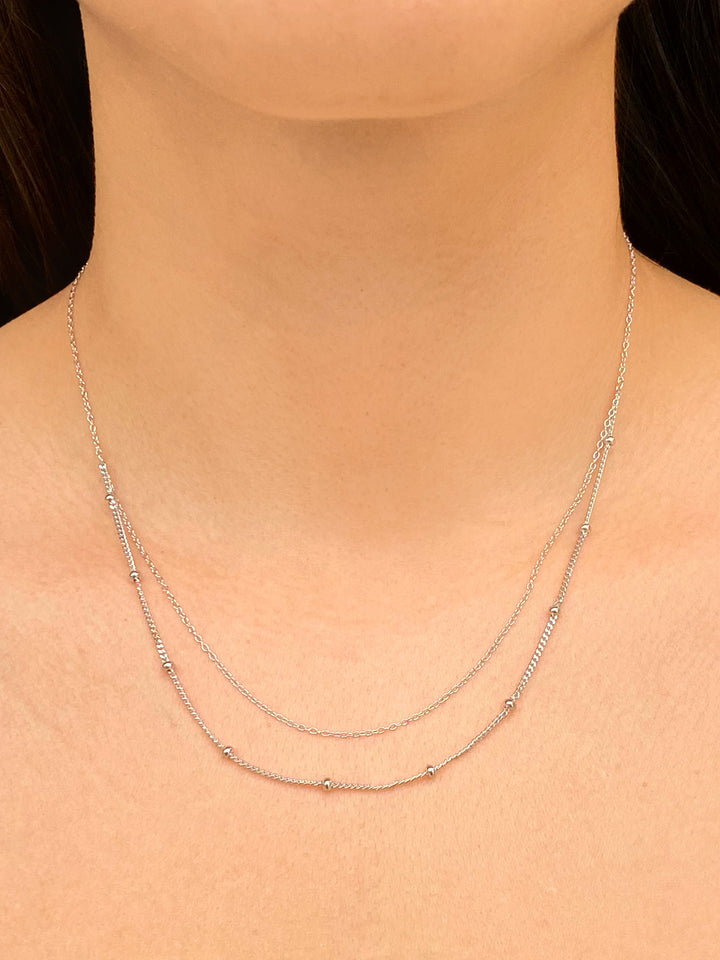 Collar Doble Con Bolitas