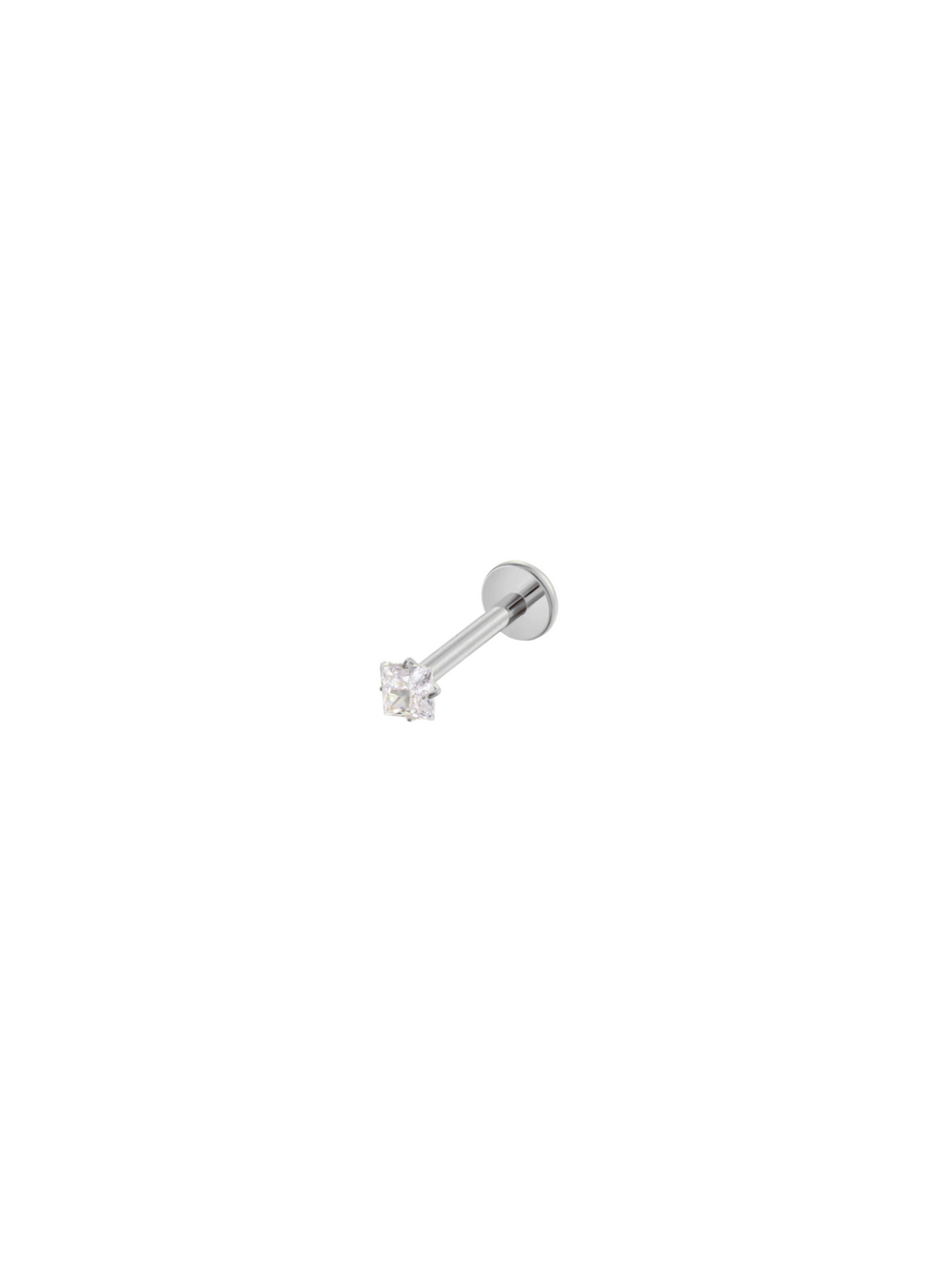 Aretes Zirconia Cuadrada Primera Perforacion Titanio