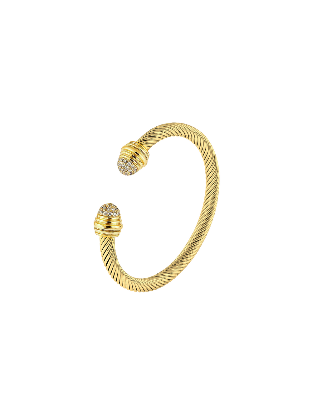 Brazalete Torcido Abierto Con Zirconias
