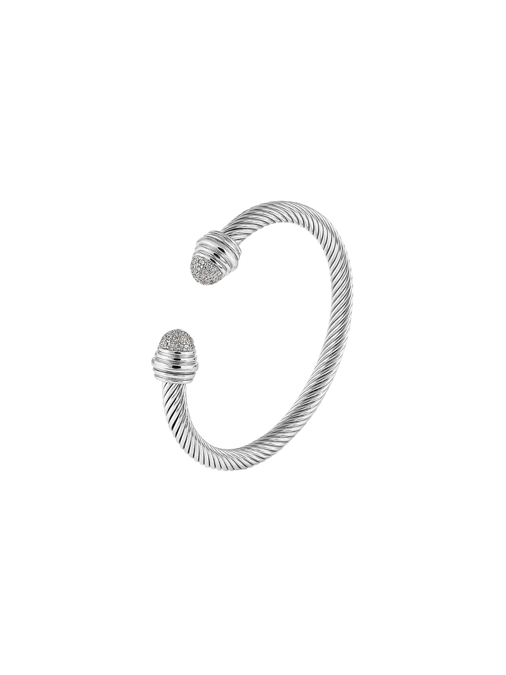 Brazalete Torcido Abierto Con Zirconias