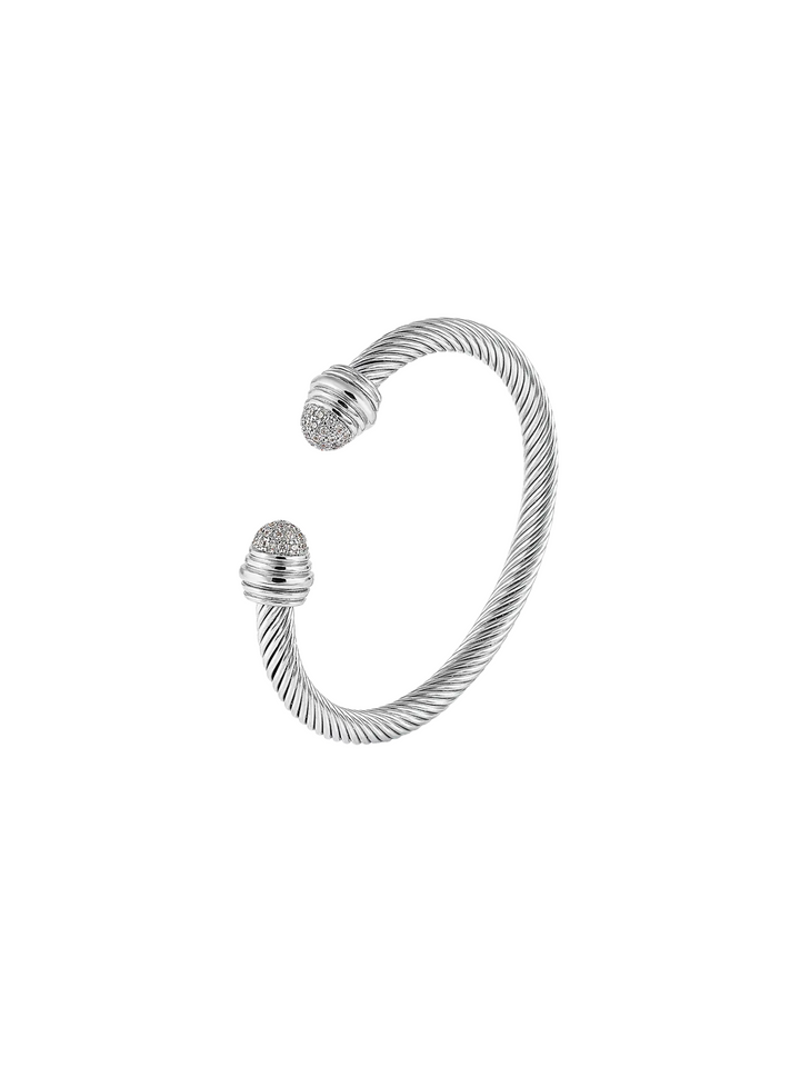 Brazalete Torcido Abierto Con Zirconias