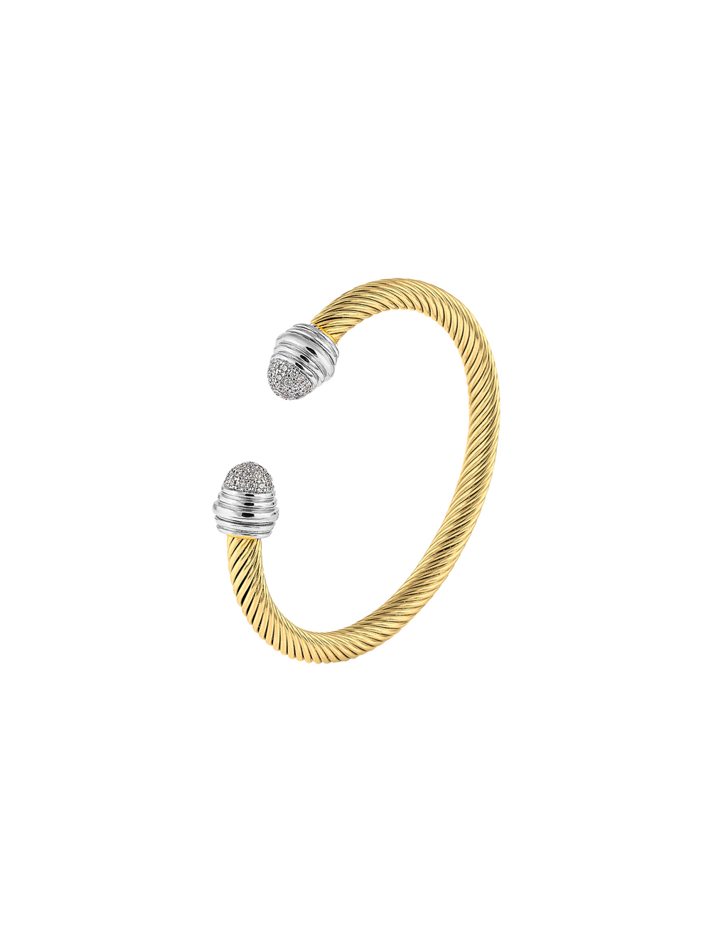 Brazalete Torcido Abierto Con Zirconias