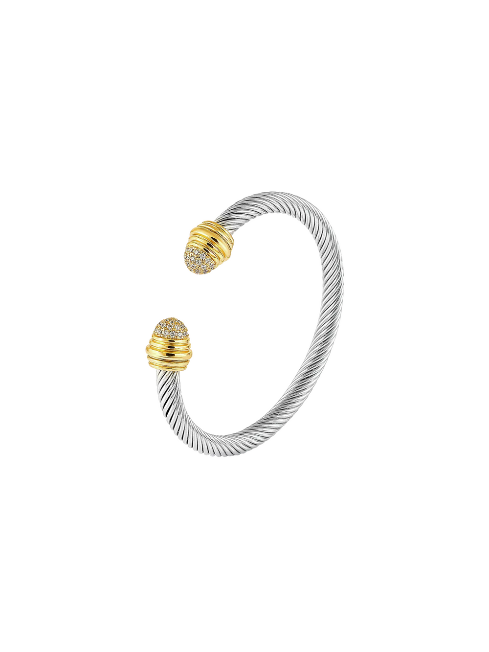 Brazalete Torcido Abierto Con Zirconias