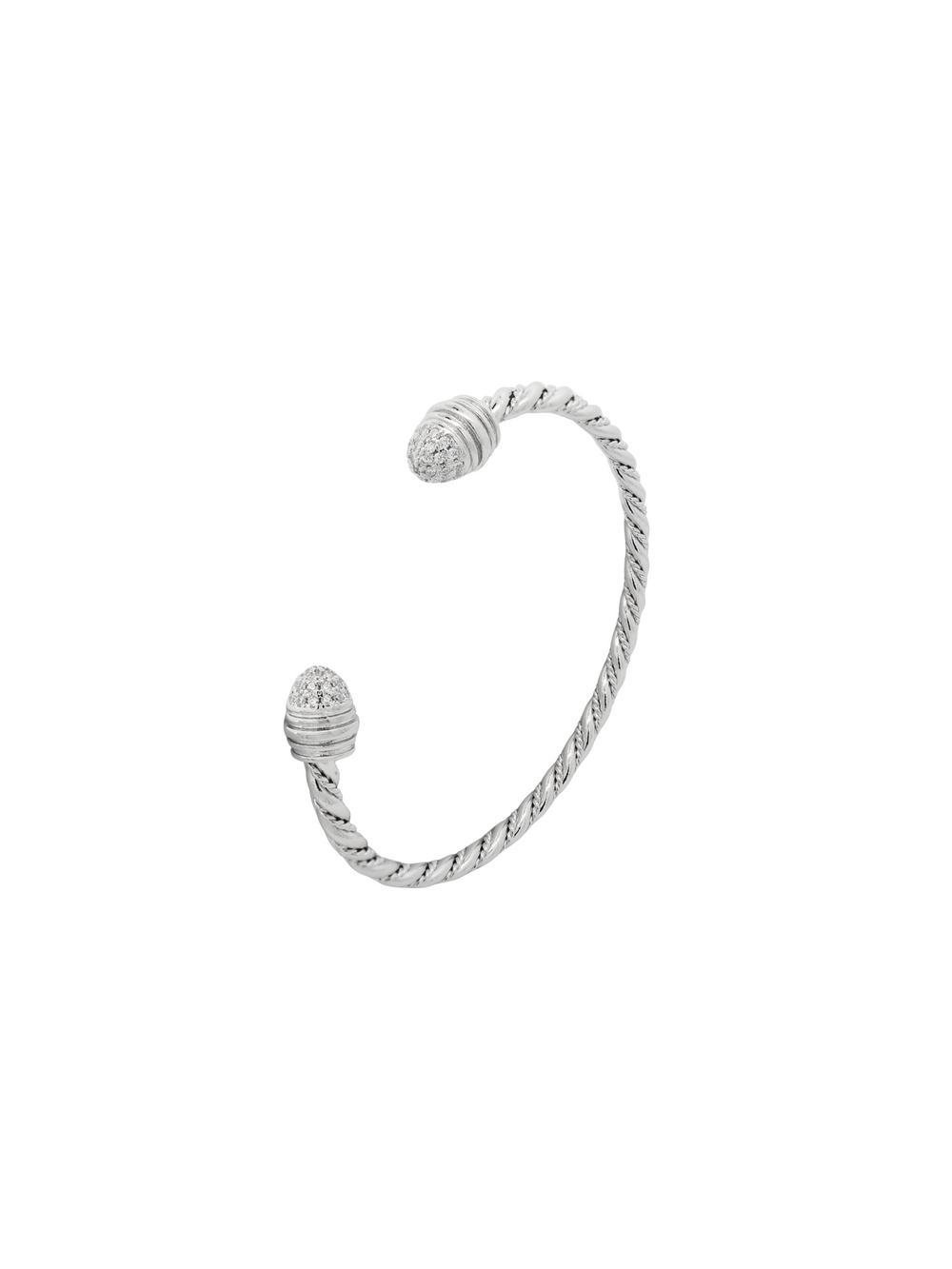 Brazalete Torcido Trenzado Abierto Con Zirconias