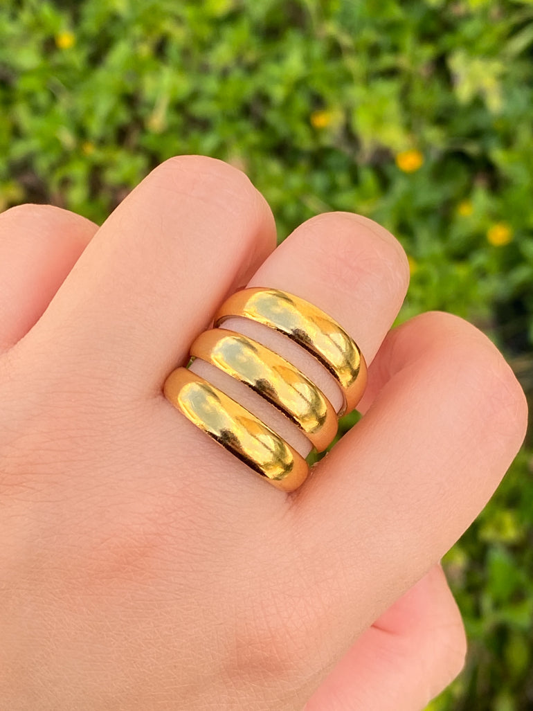 Anillo Triple Chunky Abierto