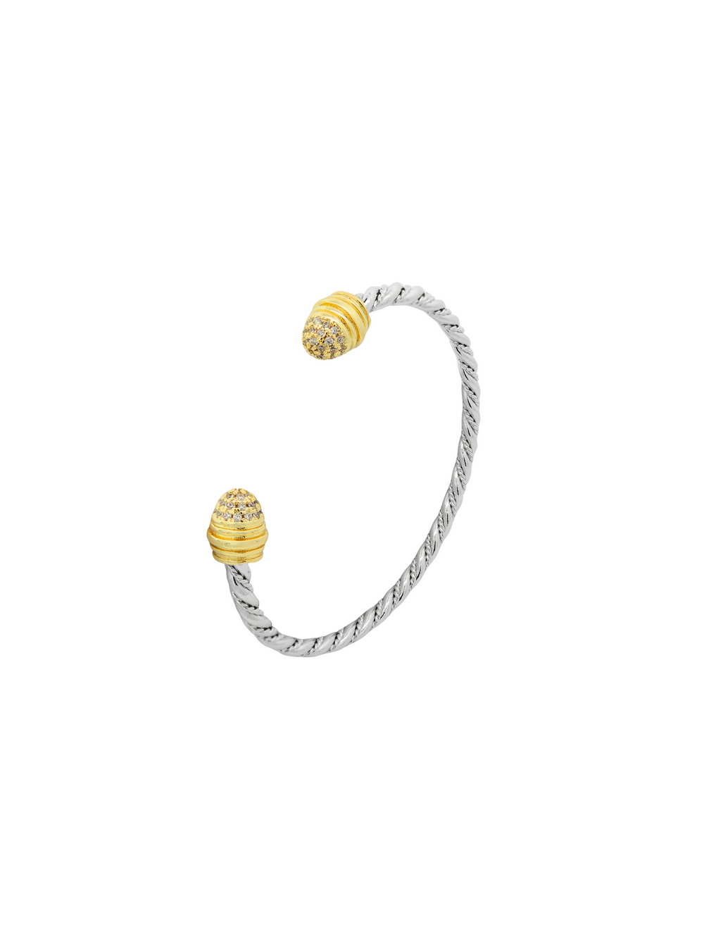 Brazalete Torcido Trenzado Abierto Con Zirconias
