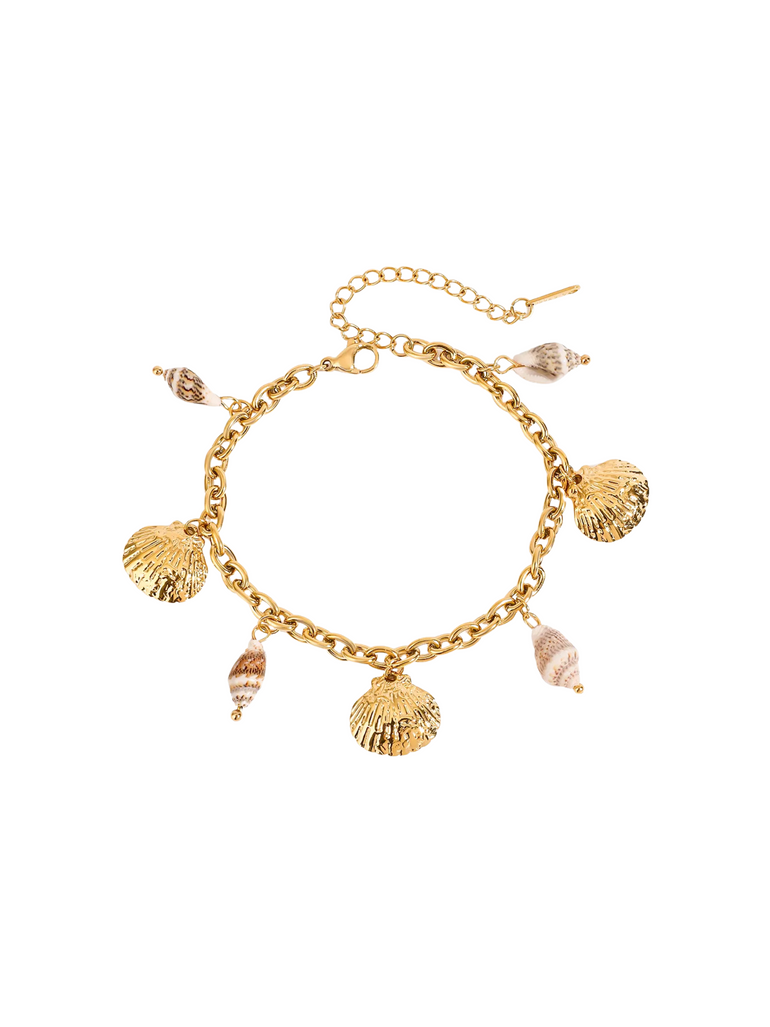 Pulsera Con Dijes Concha Y Caracol