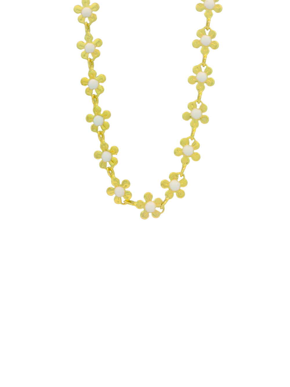Collar Flores Con Centro Blanco