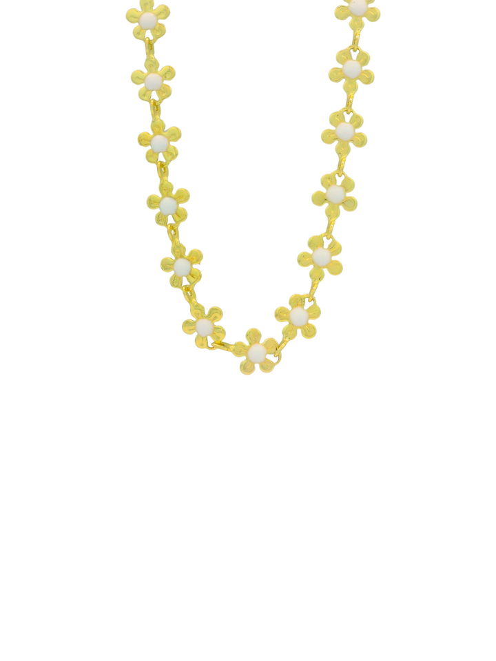 Collar Flores Con Centro Blanco
