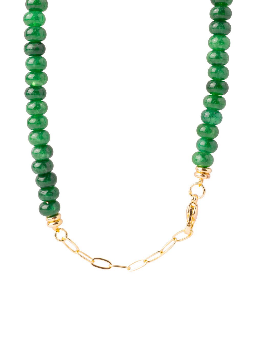 Collar Verde Oscuro Con Dije Zirconia Ovalada