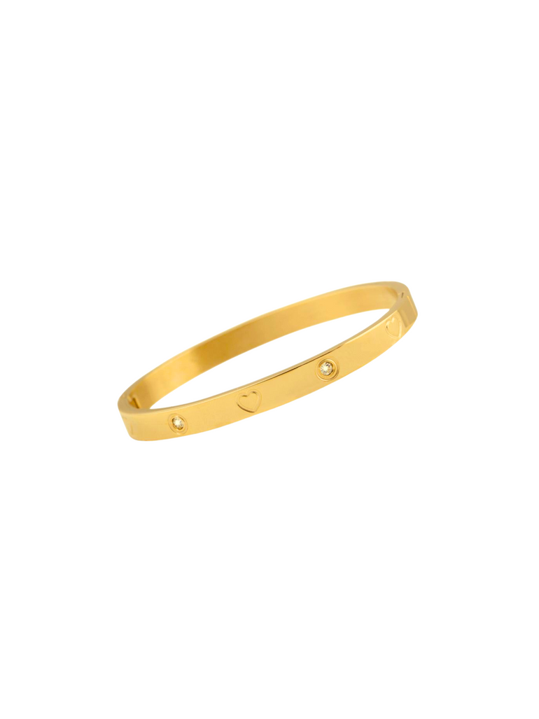 Brazalete Con Corazones y Zirconias