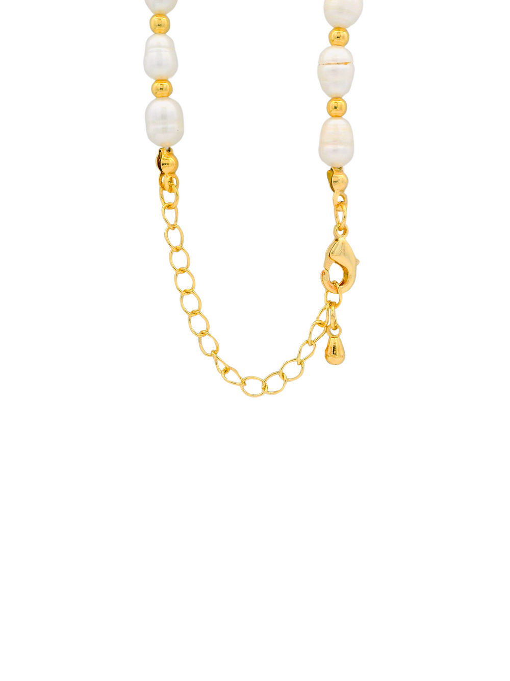 Collar Con Perlas y Bolitas Intercaladas
